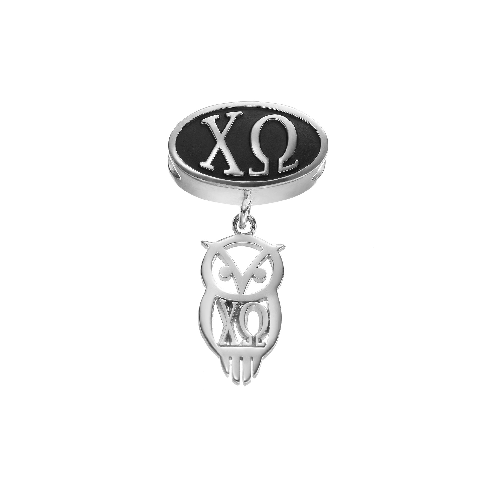 LogoArt Chi Omega Sterling Silver Sorority Symbol Charm, Womens, Grey