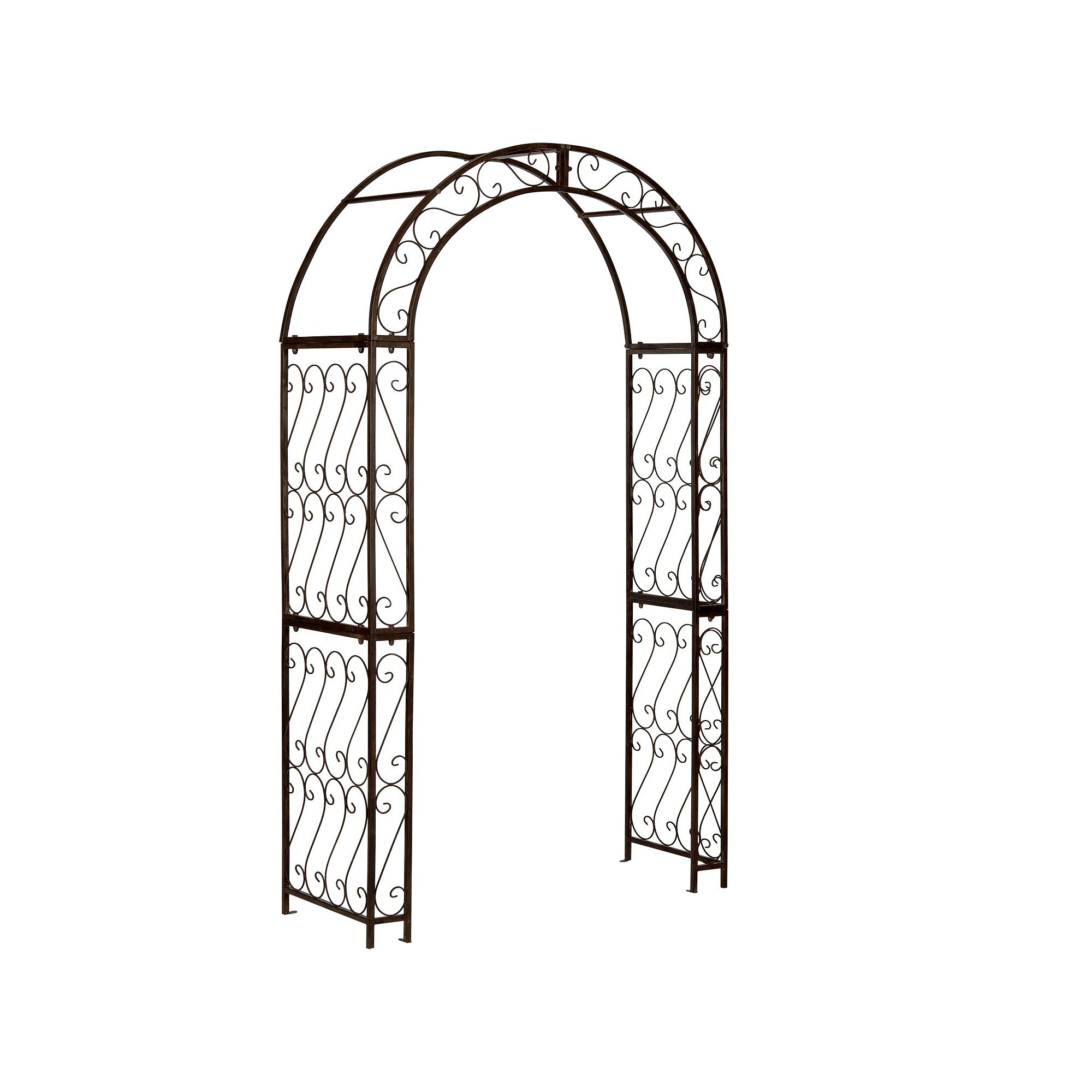 Safavieh Scroll Metal Archway, Rustic Brown