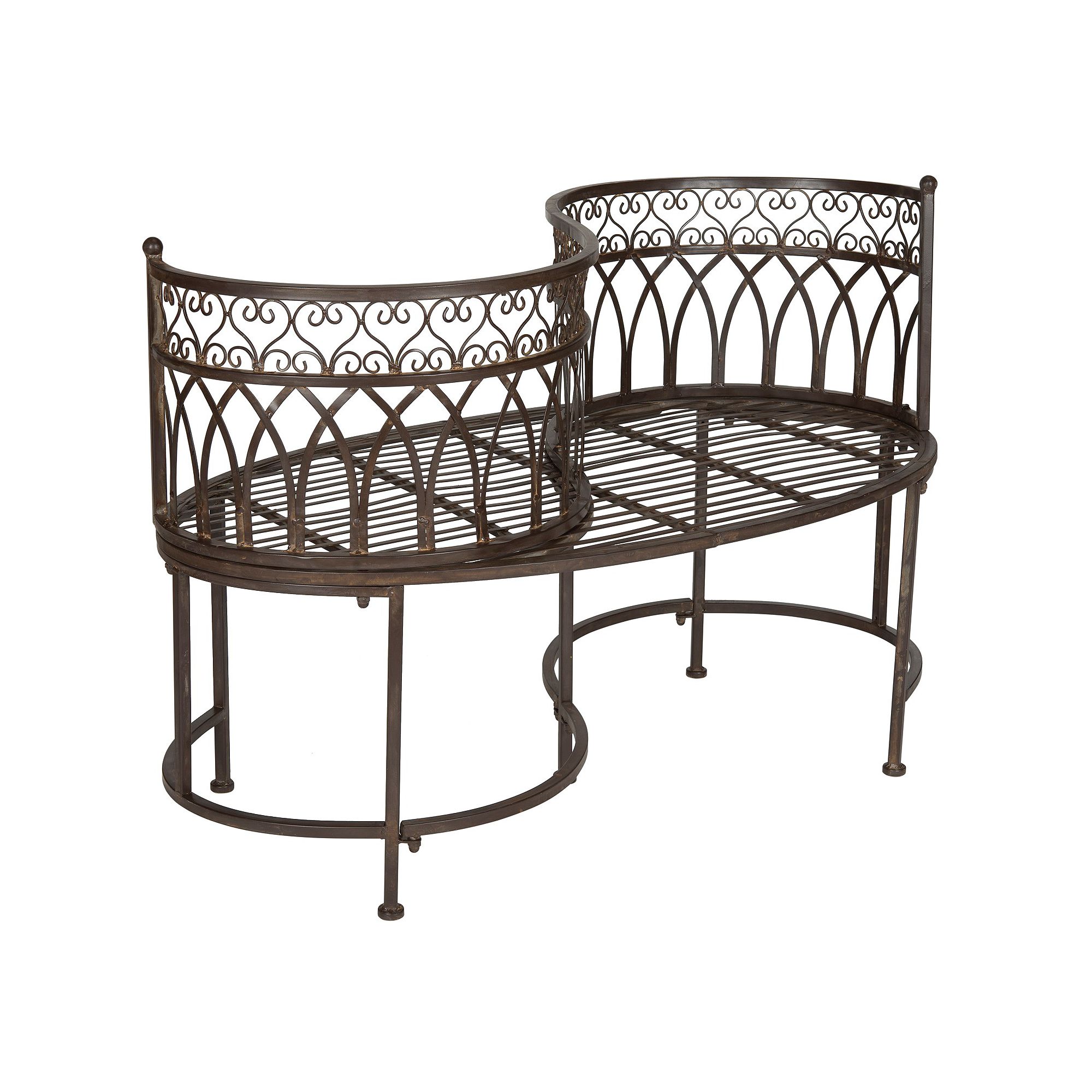 Safavieh Lara Kissing Bench, Rustic Brown