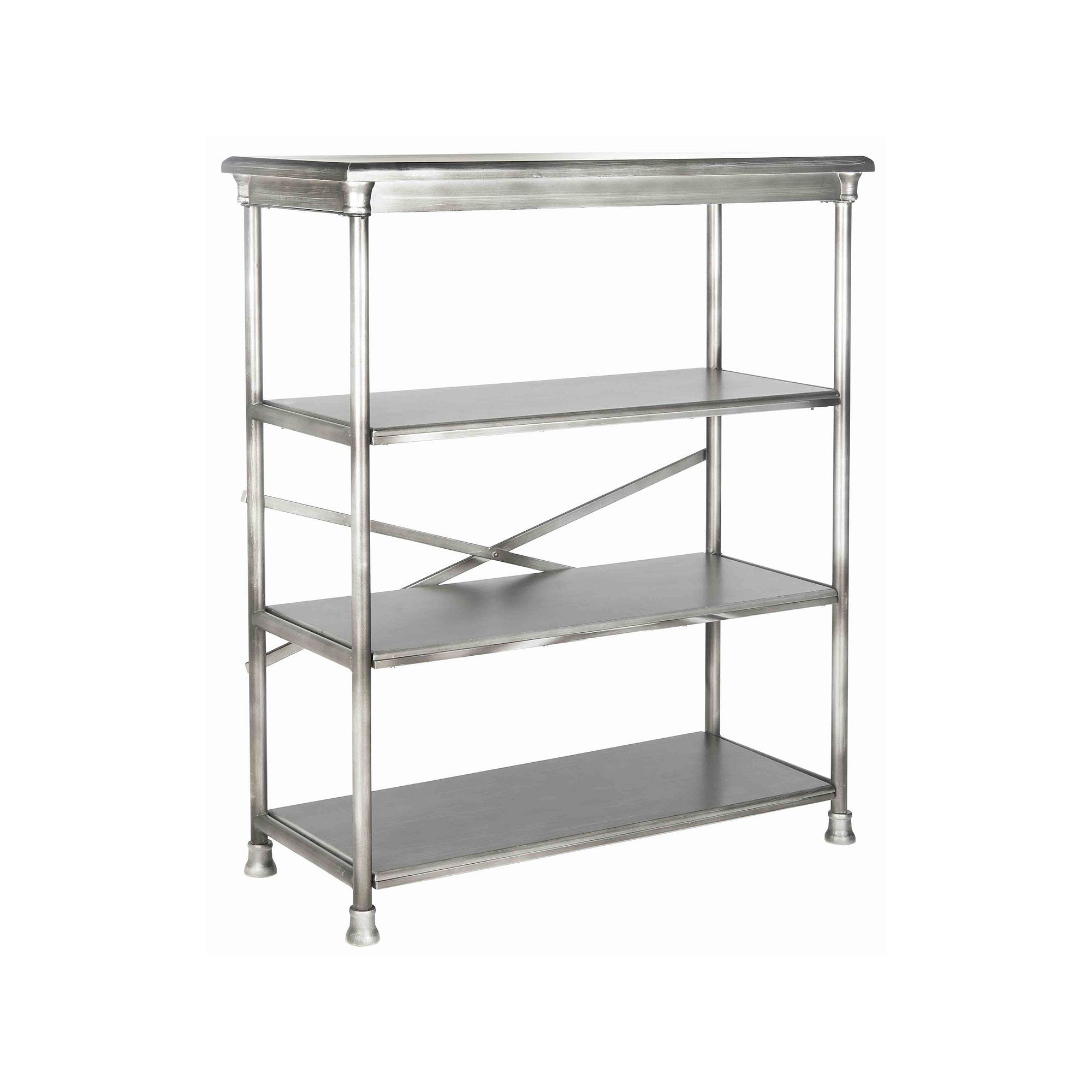 Safavieh Jacinda Large Bookshelf, Dark Silver