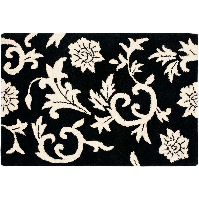 Safavieh Soho Floral Vine Wool Rug, Black, 5X8 Ft