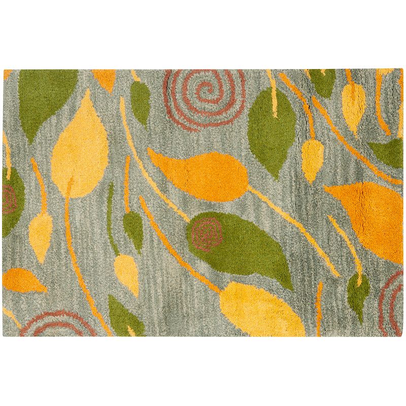 Safavieh Soho Leaf Wool Rug, Grey, 5X8 Ft