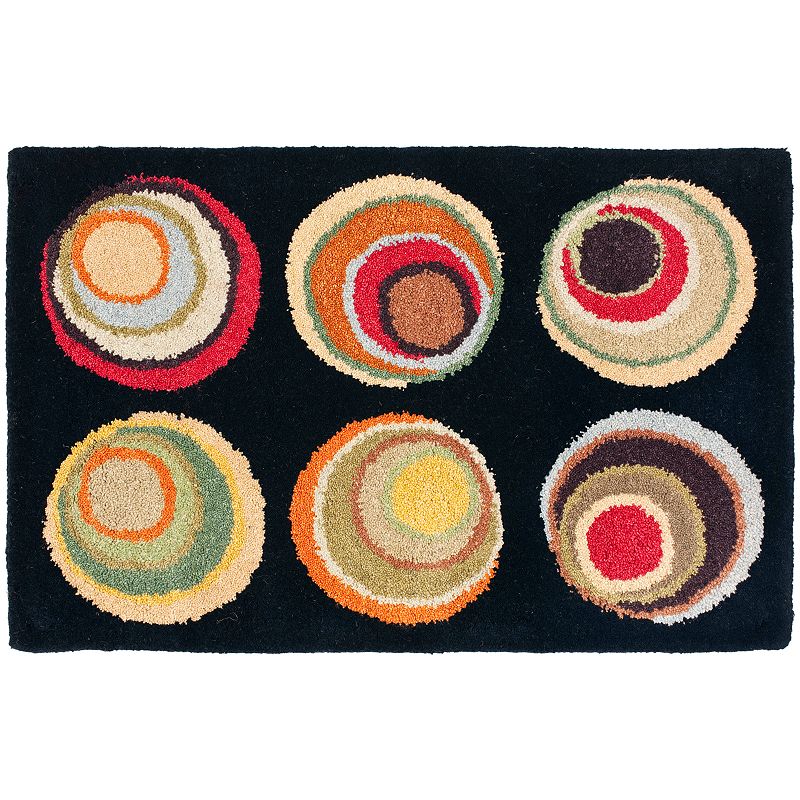 Safavieh Soho Circles Wool Rug, Black, 5X8 Ft