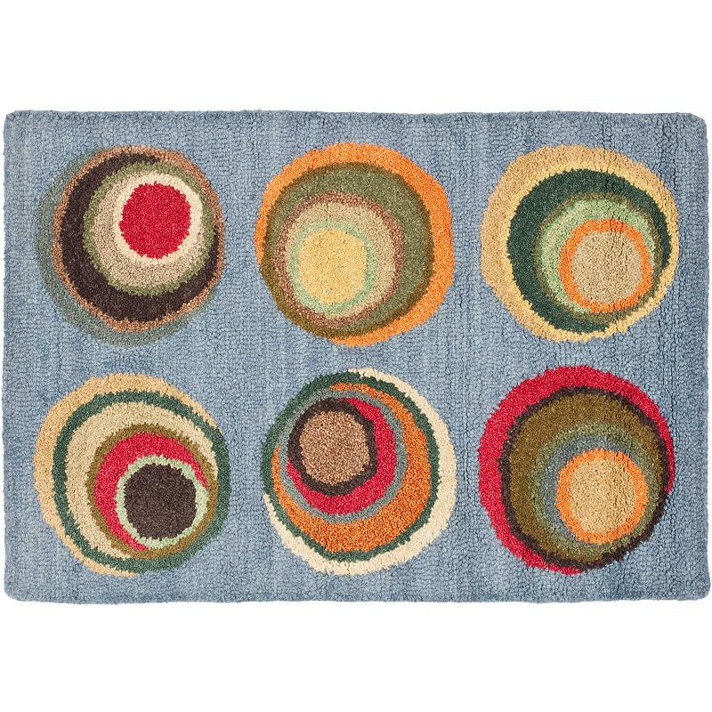 Safavieh Soho Circles Wool Rug, Blue, 5X8 Ft