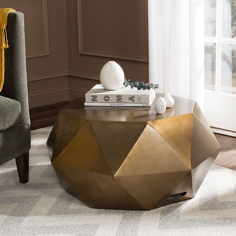 Safavieh Astrid Faceted Coffee Table, Brown