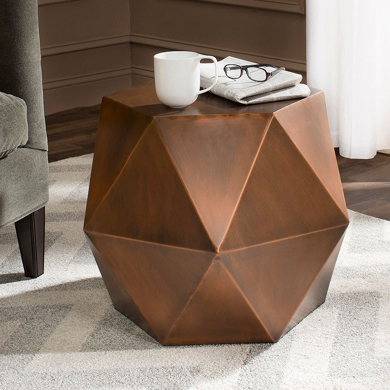 Safavieh Astrid Faceted Side Table, Brown