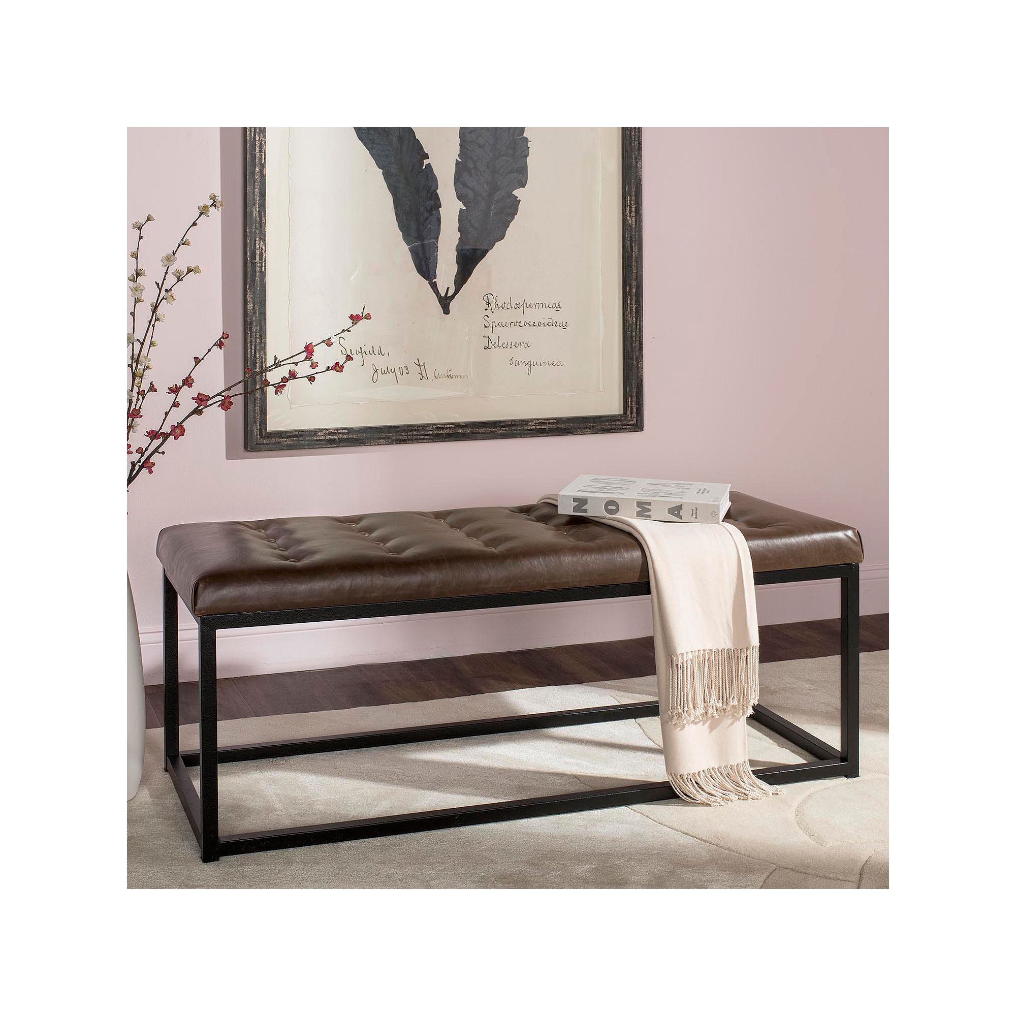 Safavieh Reynolds Bench, Brown Black