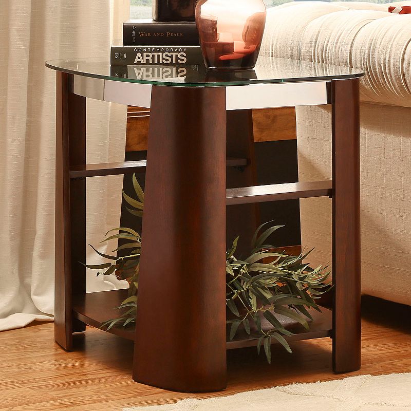 HomeVance Ellington Glass End Table, Other Clrs