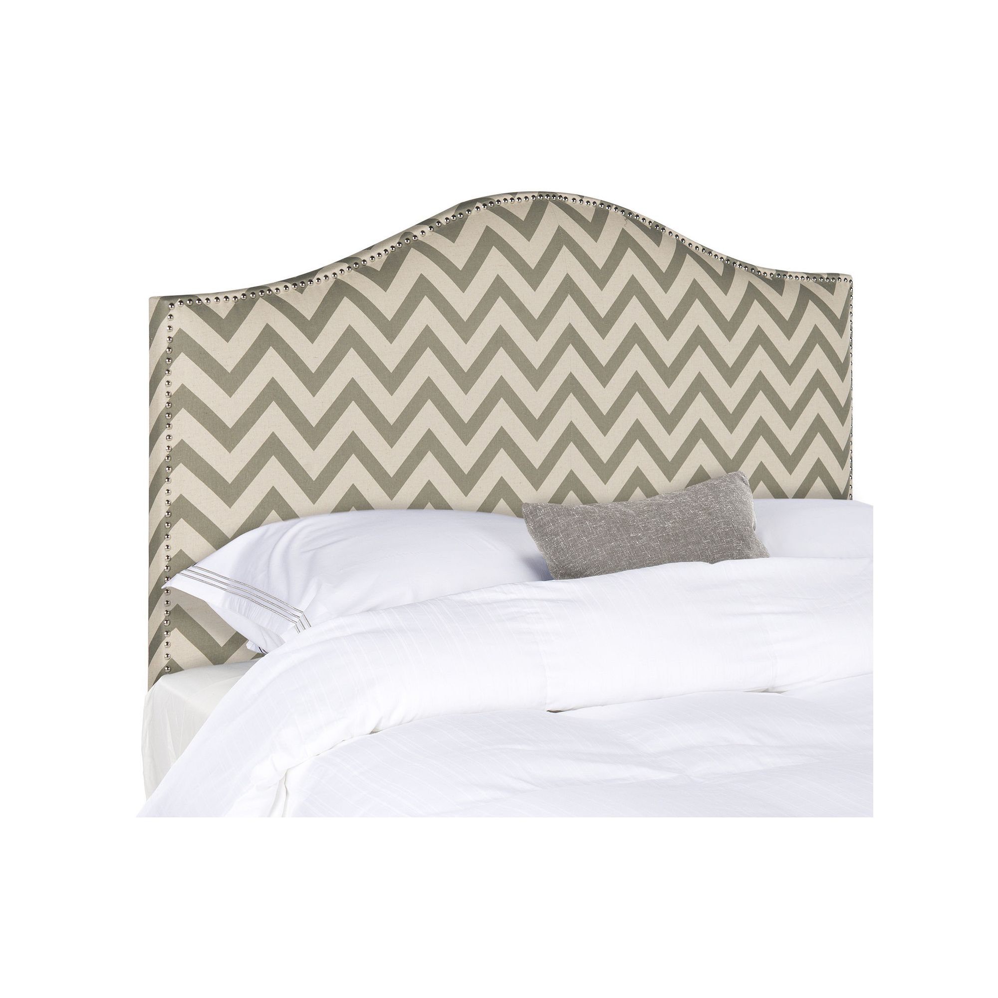Safavieh Connie Chevron Headboard, Gray Wheat Zigzag
