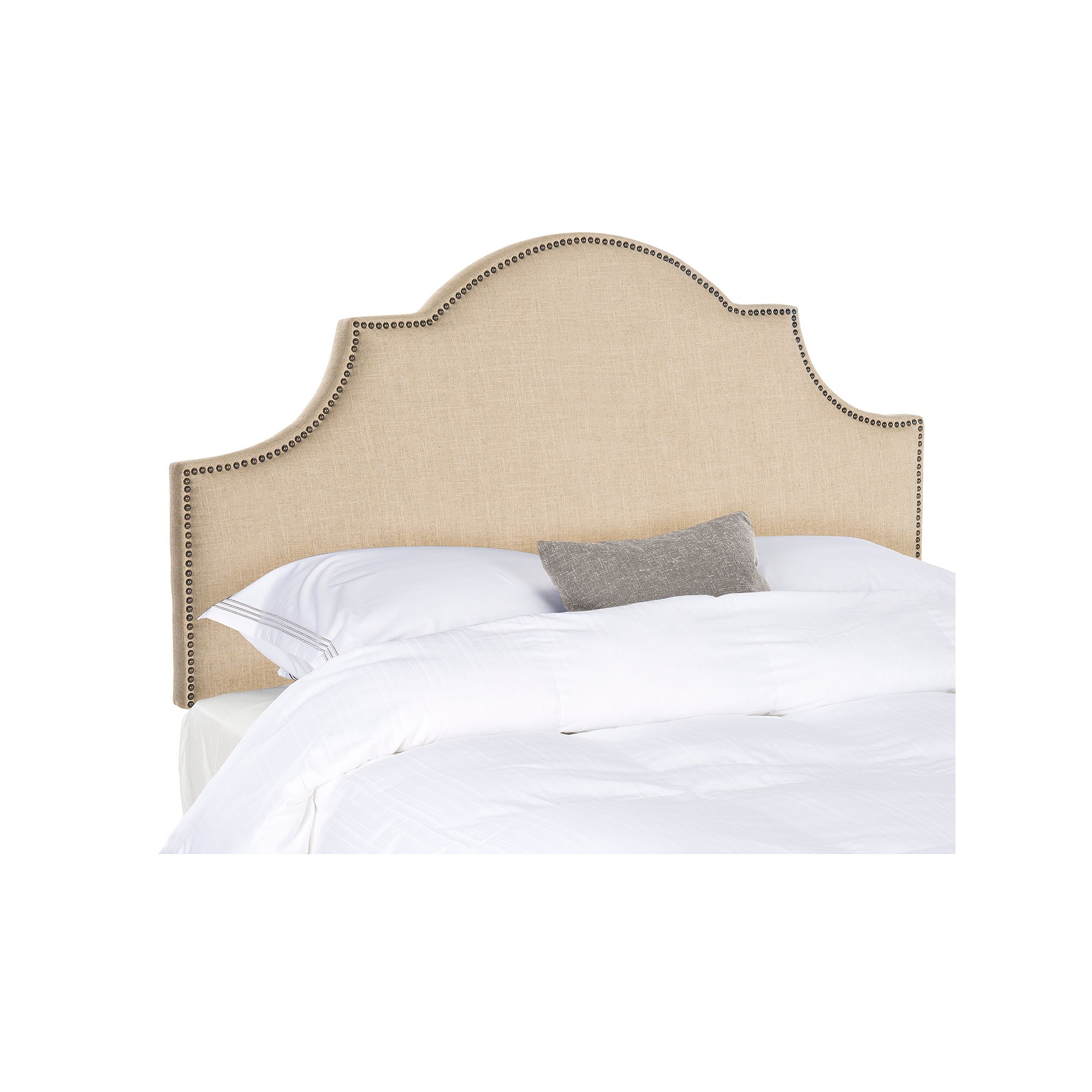 Safavieh Hallmar Curved Headboard, Hemp Brass