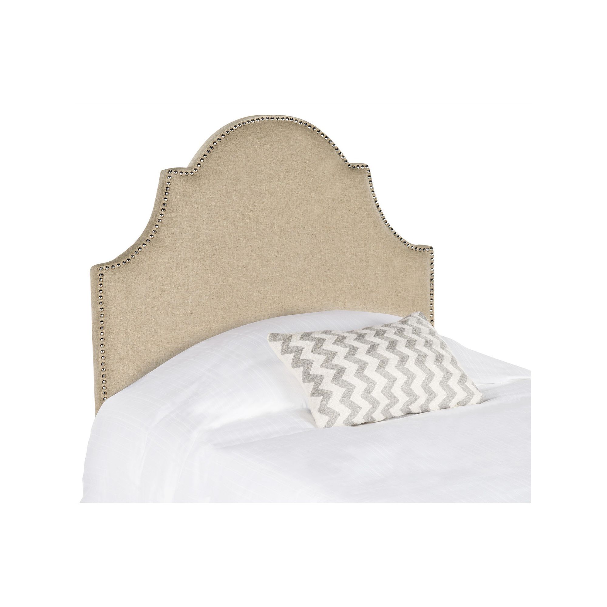 Safavieh Hallmar Curved Headboard, Hemp Silver