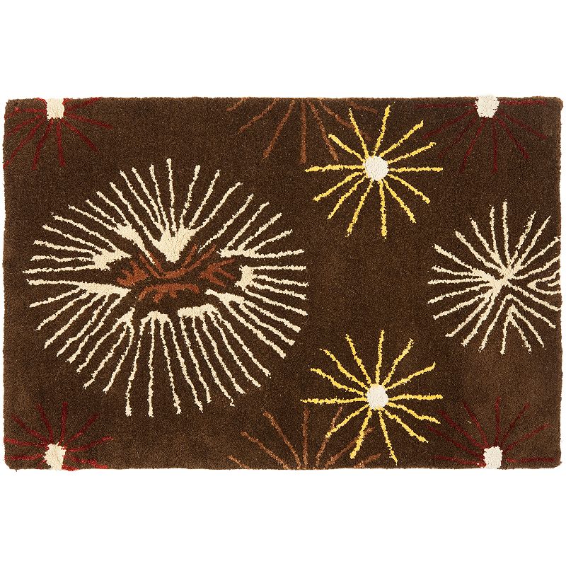 Safavieh Soho Abstract Burst Wool Rug, Brown, 7.5X9.5 Ft