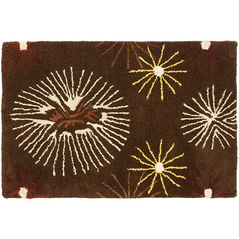 Safavieh Soho Abstract Burst Wool Rug, Brown, 7.5X9.5 Ft