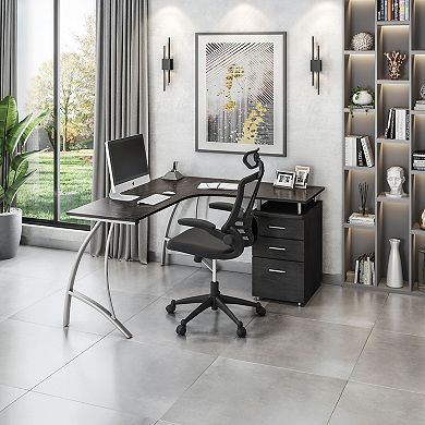 Techni Mobili Modern L-Shaped Cabinet Computer Desk