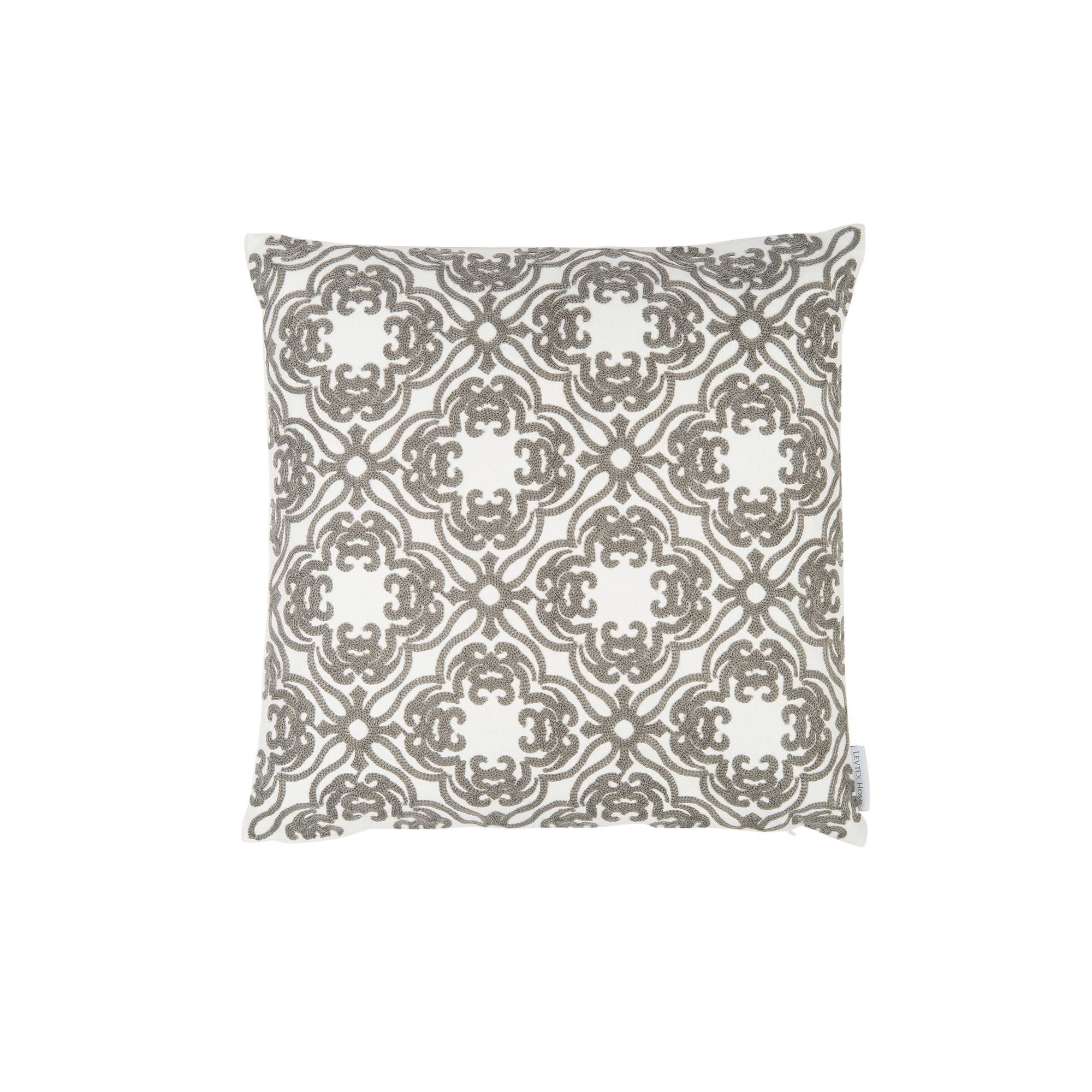 Mockingbird Floral Throw Pillow, Gray