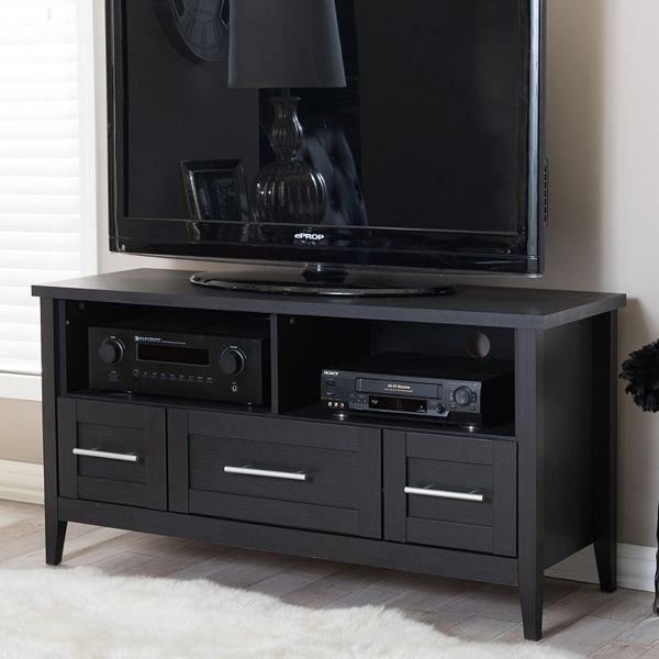 Baxton Studio Espresso 3 Drawer Tv Stand