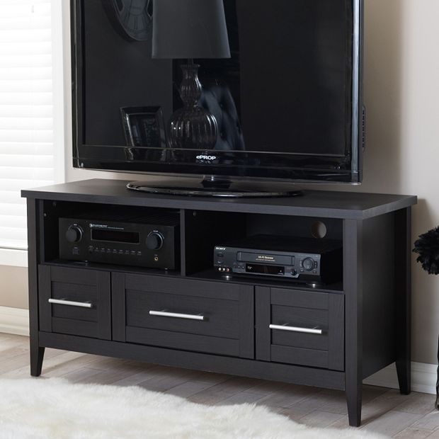 Baxton Studio Espresso 3 Drawer TV Stand