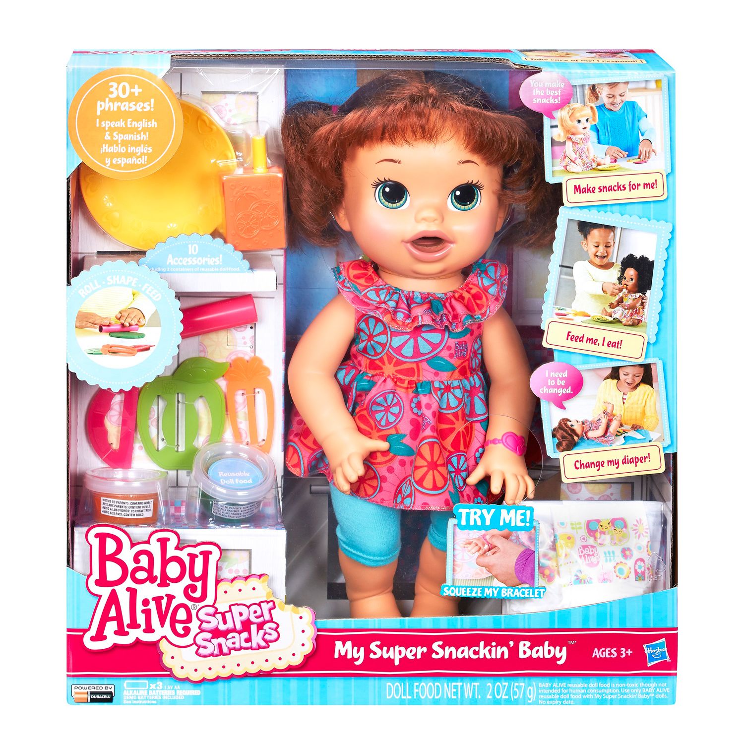 baby alive snackin sara brunette