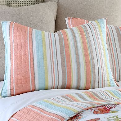 Brighton Coral Reversible Quilt Set