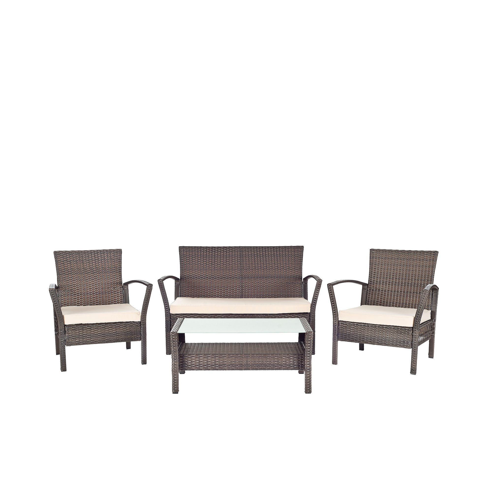 Safavieh Avaron 4-piece Outdoor Furniture Set, Brown Beige