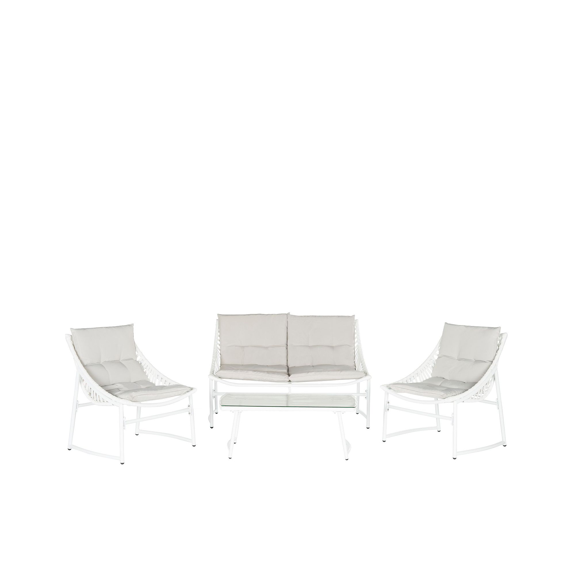 Safavieh Berkane 4-piece Outdoor Furniture Set, White Gray