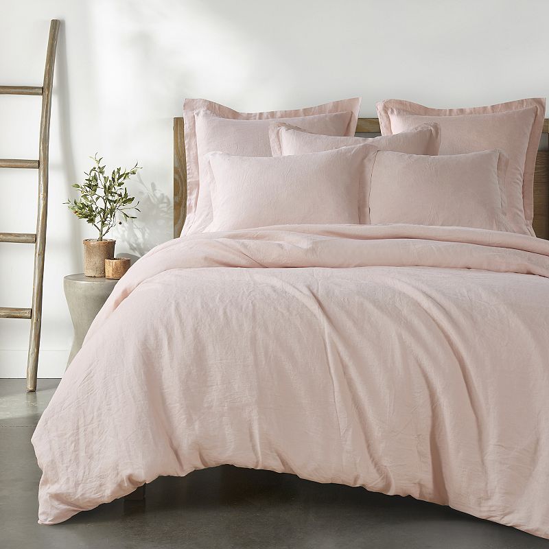 Levtex Home Washed Linen Duvet Cover or Sham, Pink, King