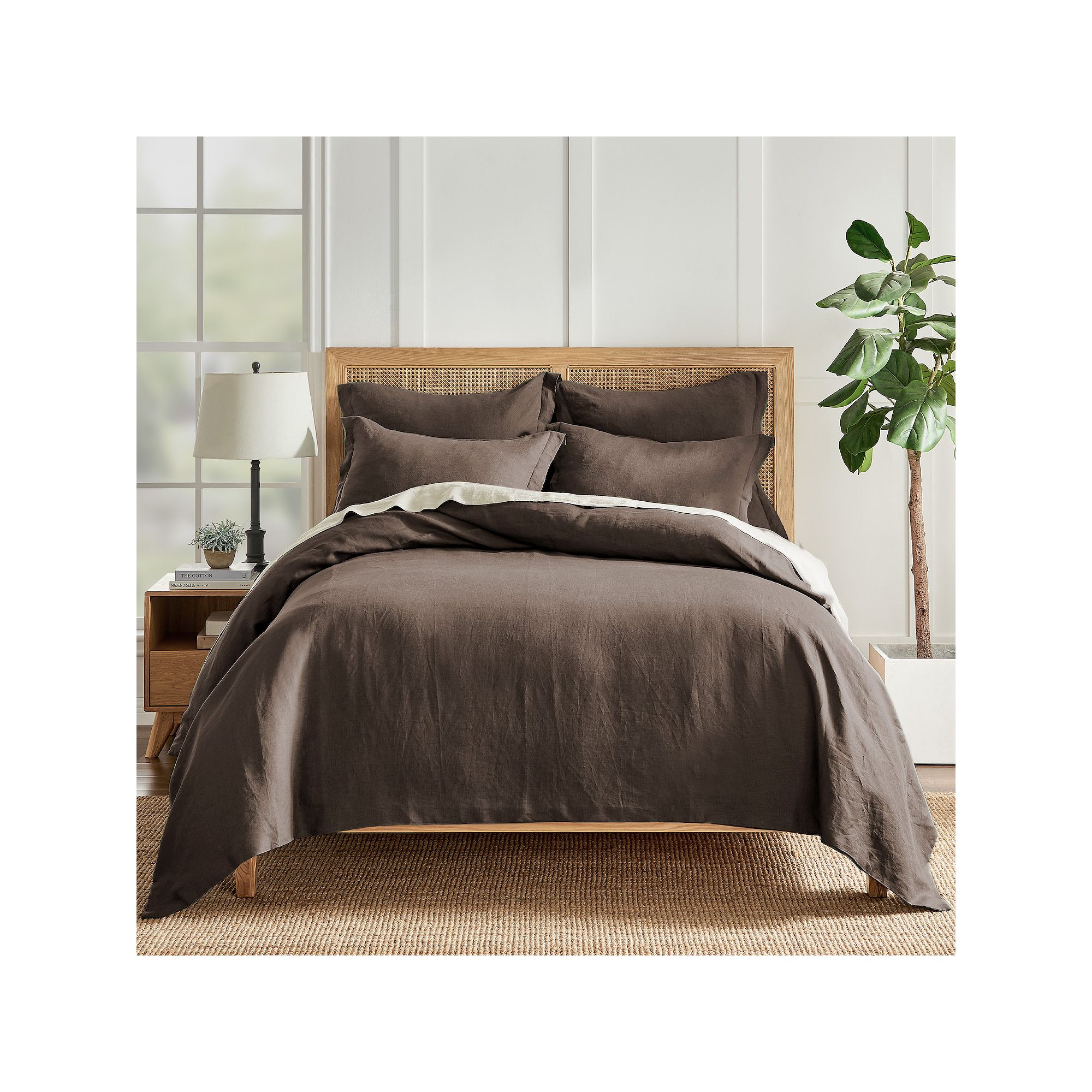Levtex Home Washed Linen Duvet Cover or Sham, Brown