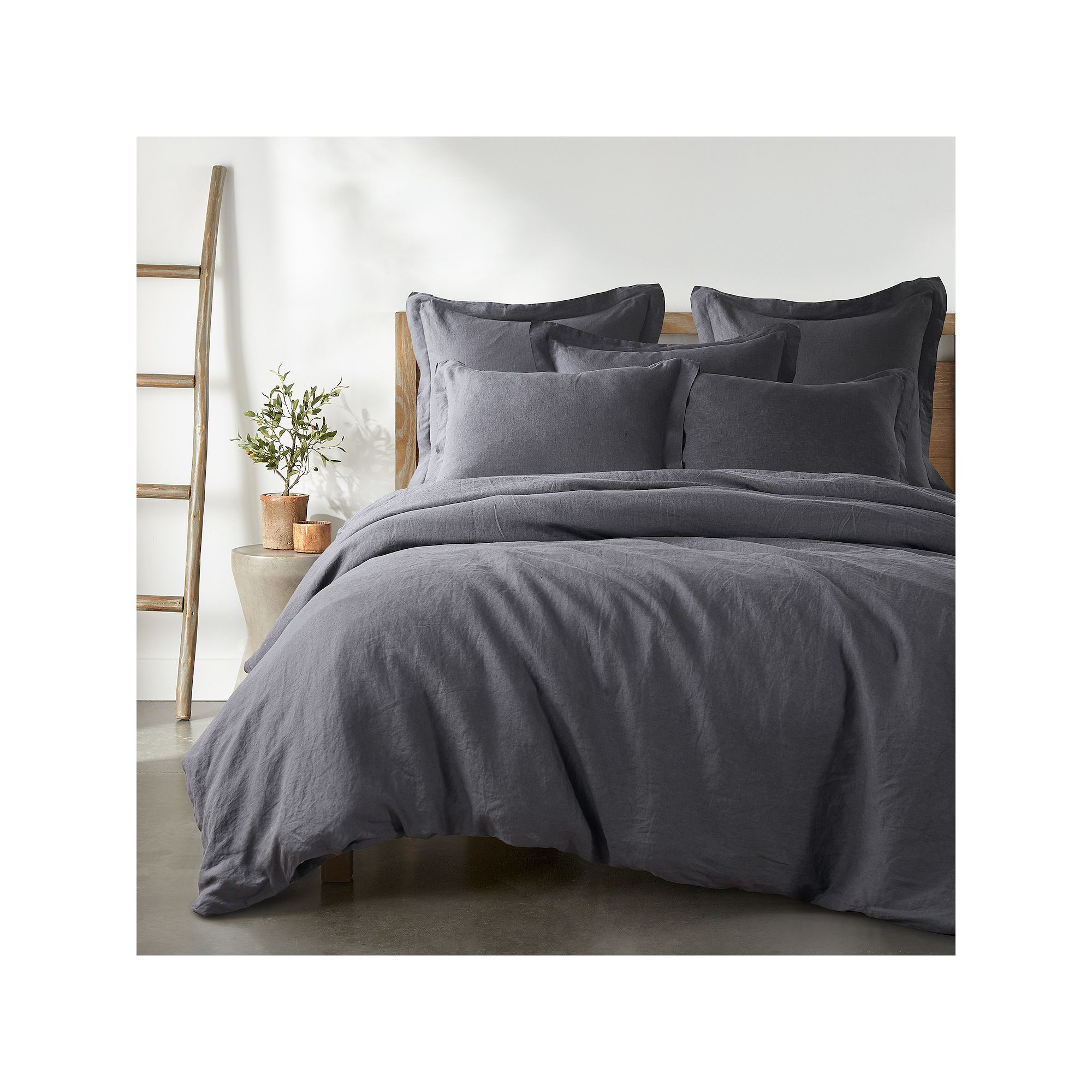 Levtex Home Washed Linen Duvet Cover or Sham, Grey