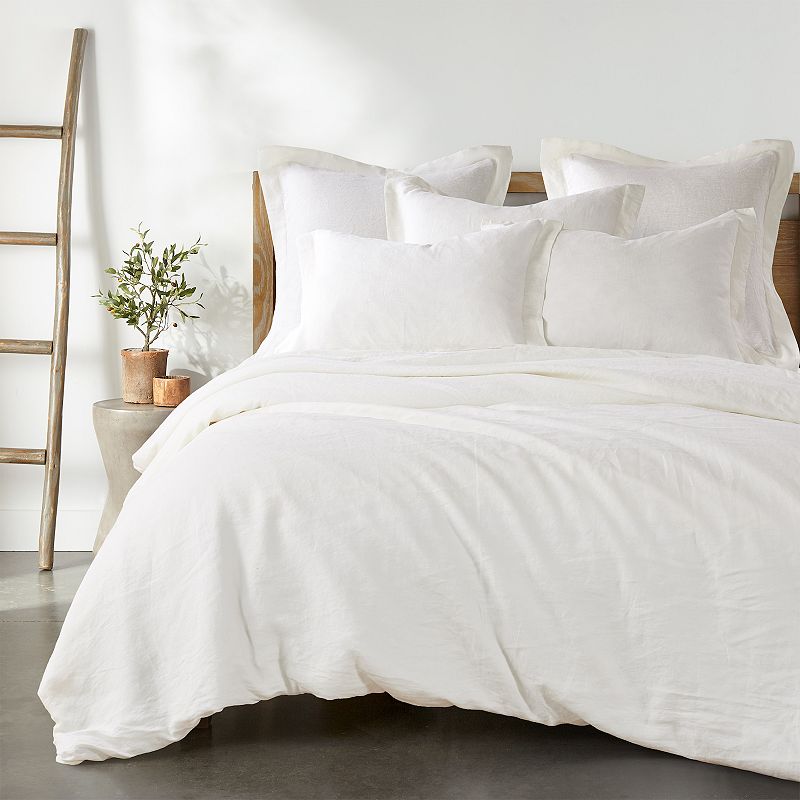 Levtex Home Washed Linen Duvet Cover or Sham, White, Full/Queen