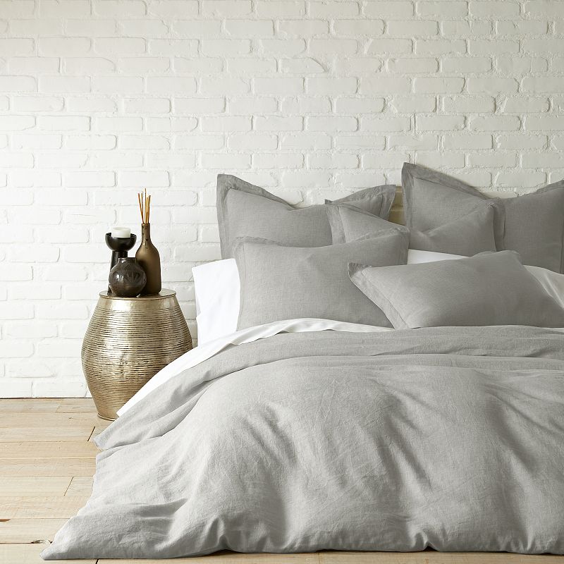 Levtex Home Washed Linen Duvet Cover or Sham, Light Grey, KING SHAM