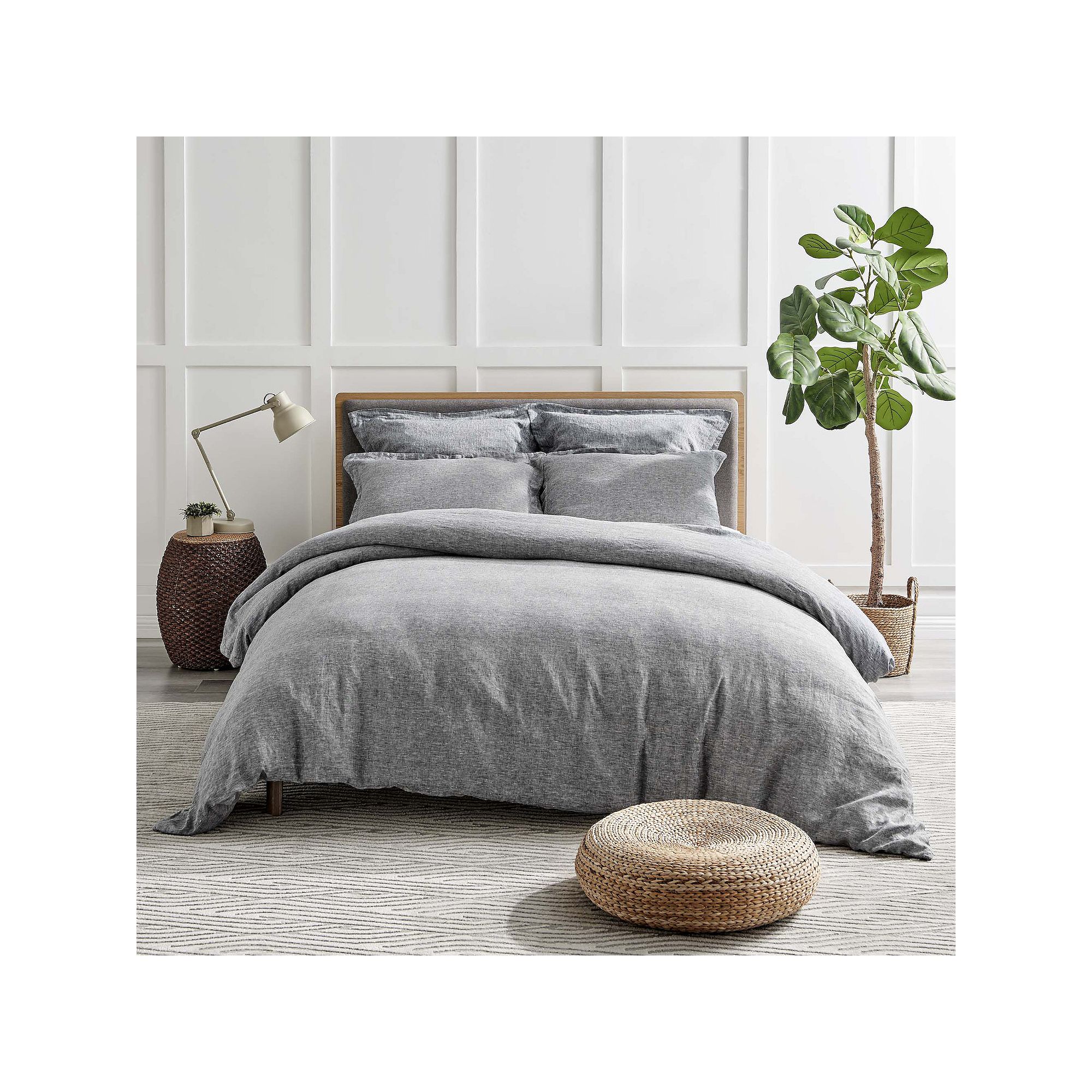 Levtex Home Washed Linen Duvet Cover or Sham, Grey