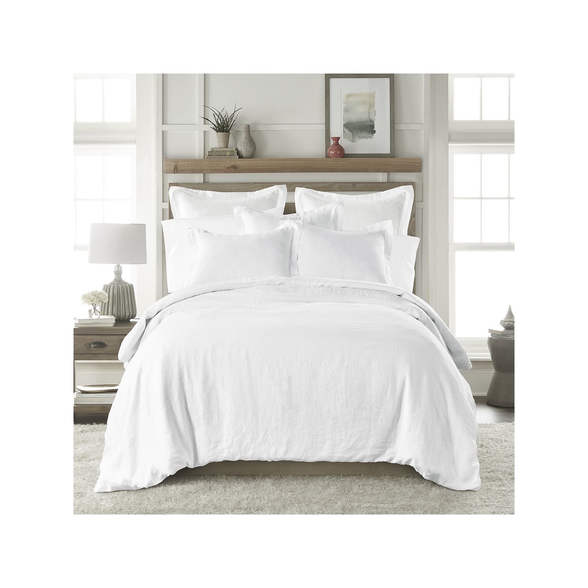Levtex Home Washed Linen Duvet Cover or Sham, White