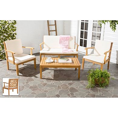 Safavieh Bradbury Indoor / Outdoor Loveseat, Chair & Coffee Table 4-piece Set