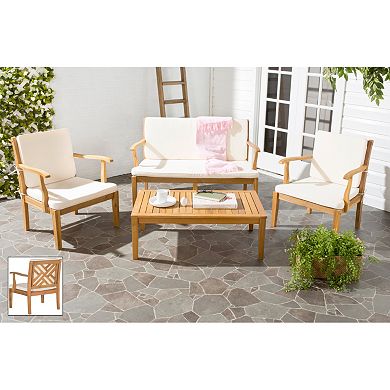 Safavieh Bradbury Indoor / Outdoor Loveseat, Chair & Coffee Table 4-piece Set 
