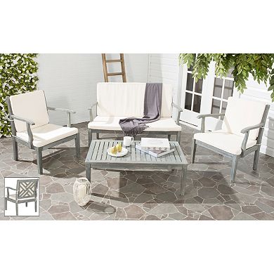 Safavieh Bradbury Indoor / Outdoor Loveseat, Chair & Coffee Table 4-piece Set