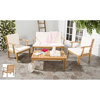 Safavieh Fresno Indoor / Outdoor Loveseat, Chair & Coffee Table 4-piece Set 