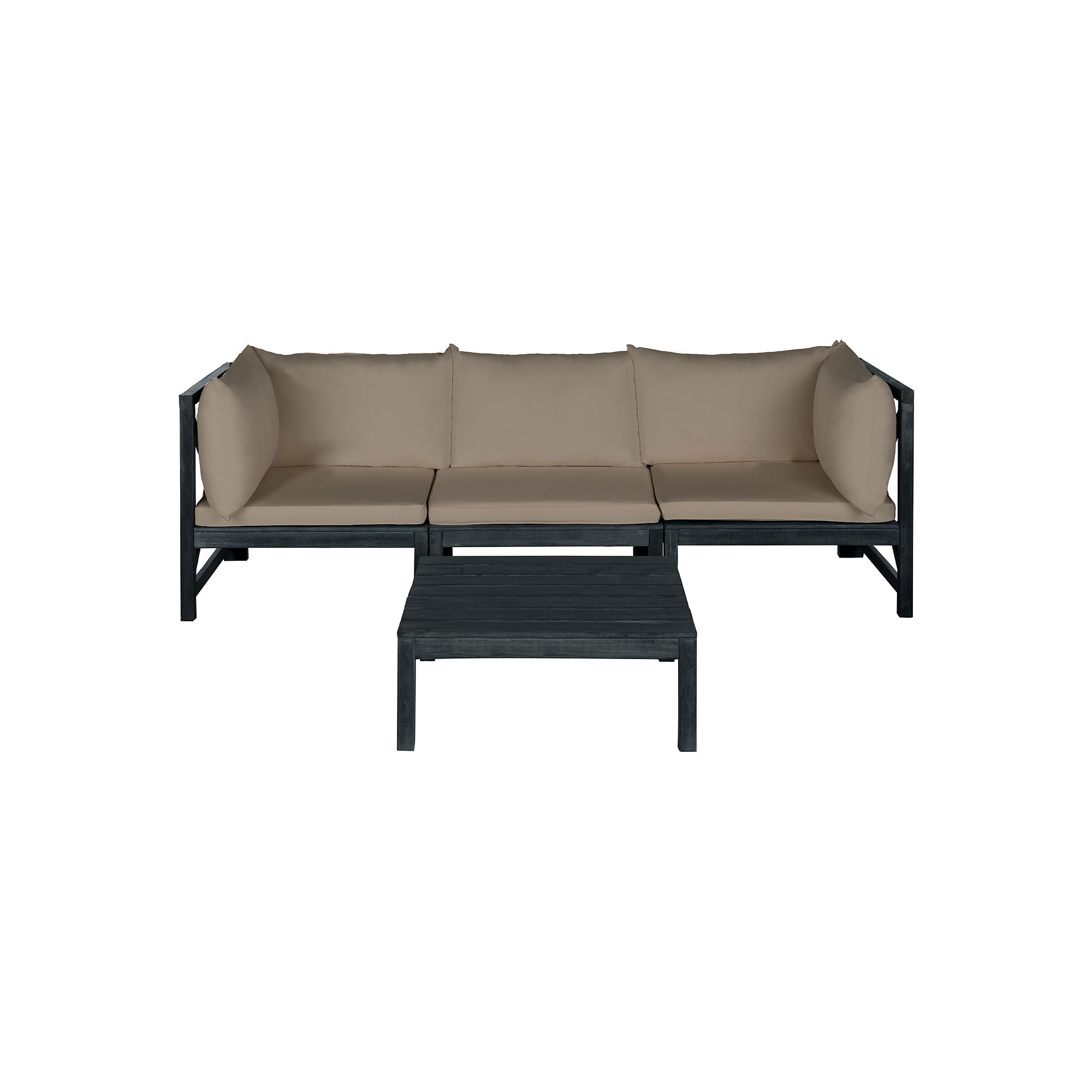 Safavieh Lynwood Indoor / Outdoor Sectional Sofa 3-piece Set, Dark Slate Gr