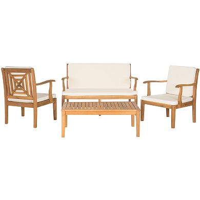 Safavieh Del Mar Indoor / Outdoor Loveseat, Chair & Coffee Table 4-piece Set 