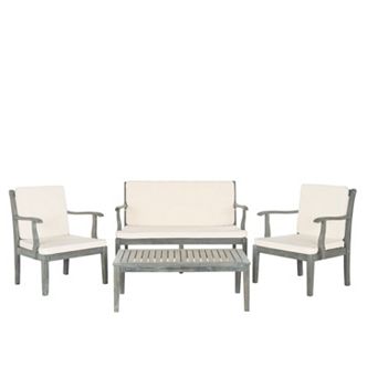 Safavieh Del Mar Indoor / Outdoor Loveseat, Chair & Coffee Table 4 pc Set