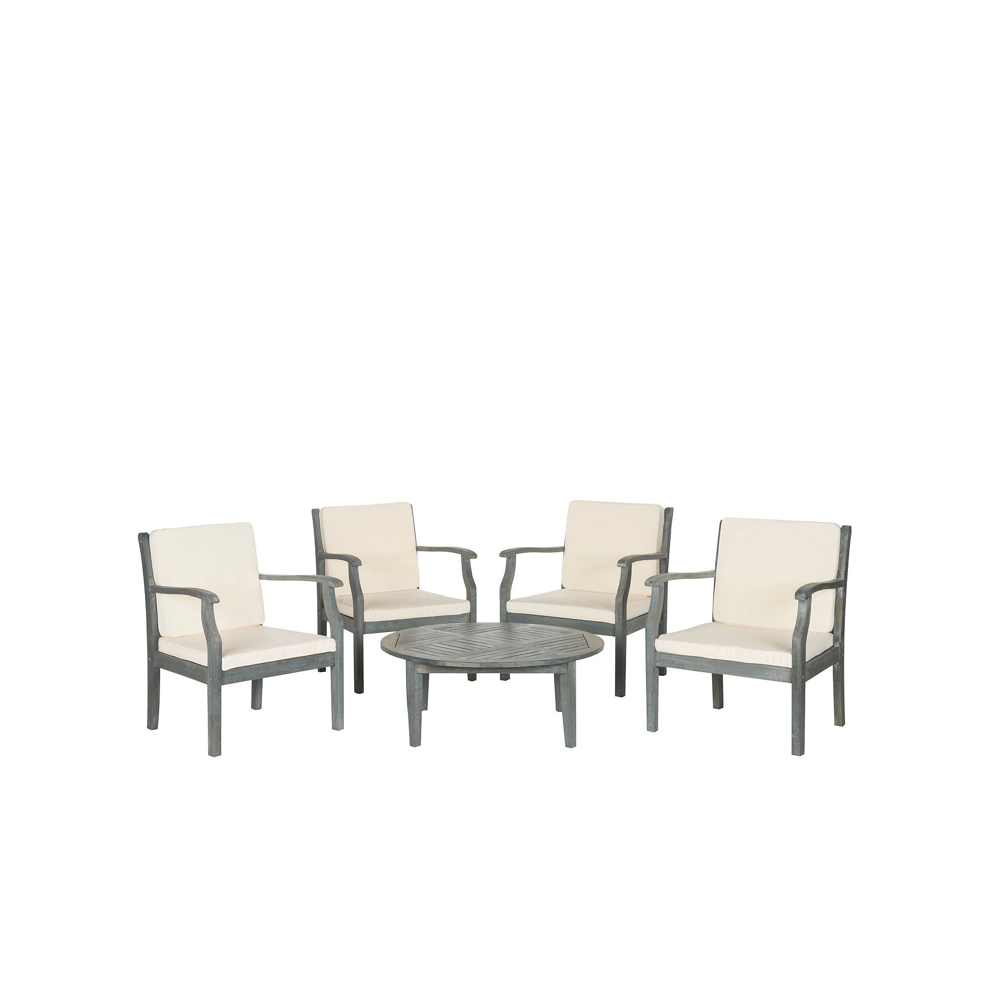 Safavieh Colfax 5-piece Coffee Table Outdoor Set, Ash Gray Beige