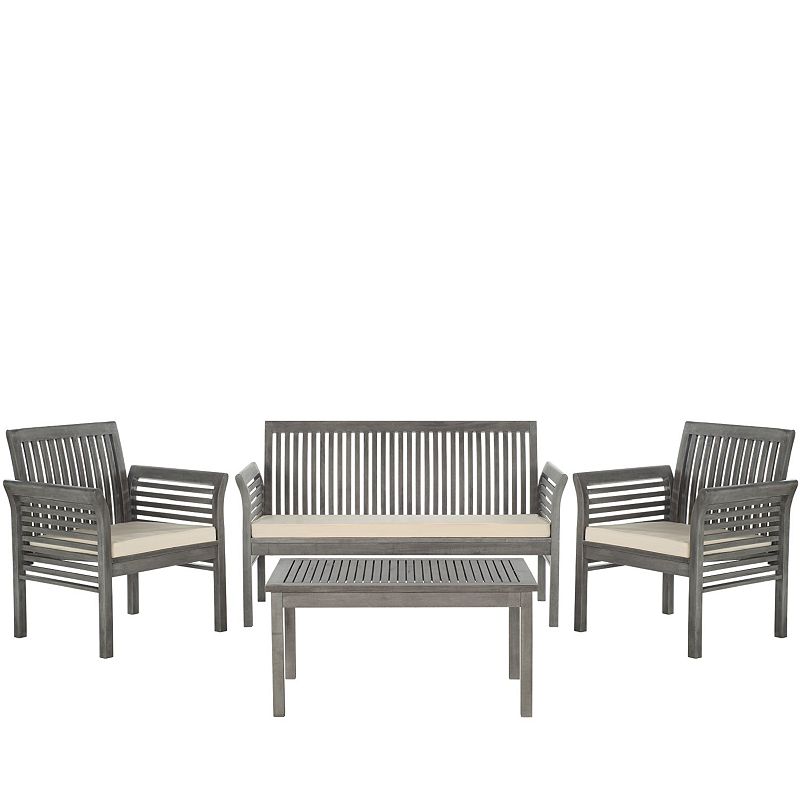 Safavieh Carson 4-piece Outdoor Set, Gray Beige