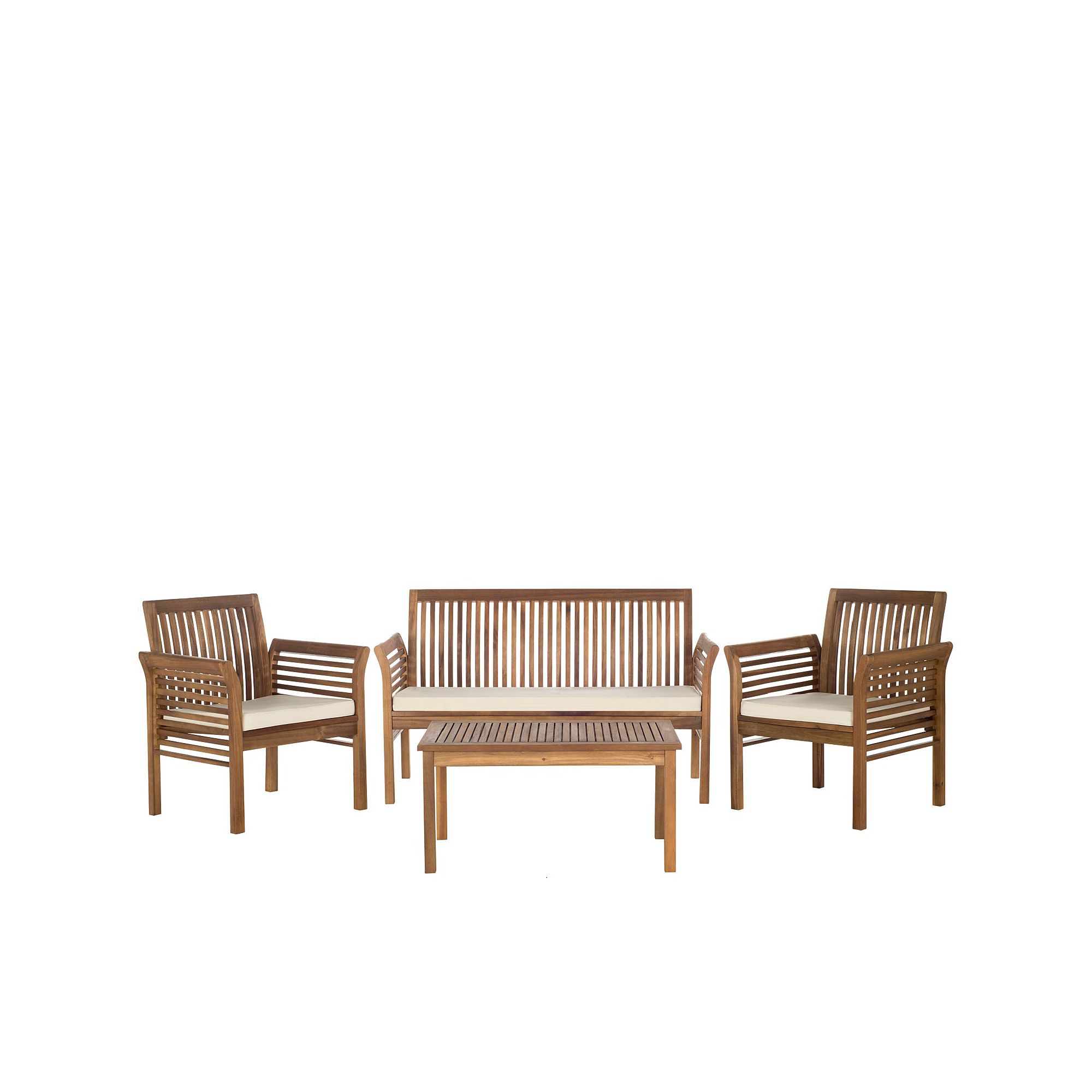 Safavieh Carson 4-piece Outdoor Set, Teak Beige