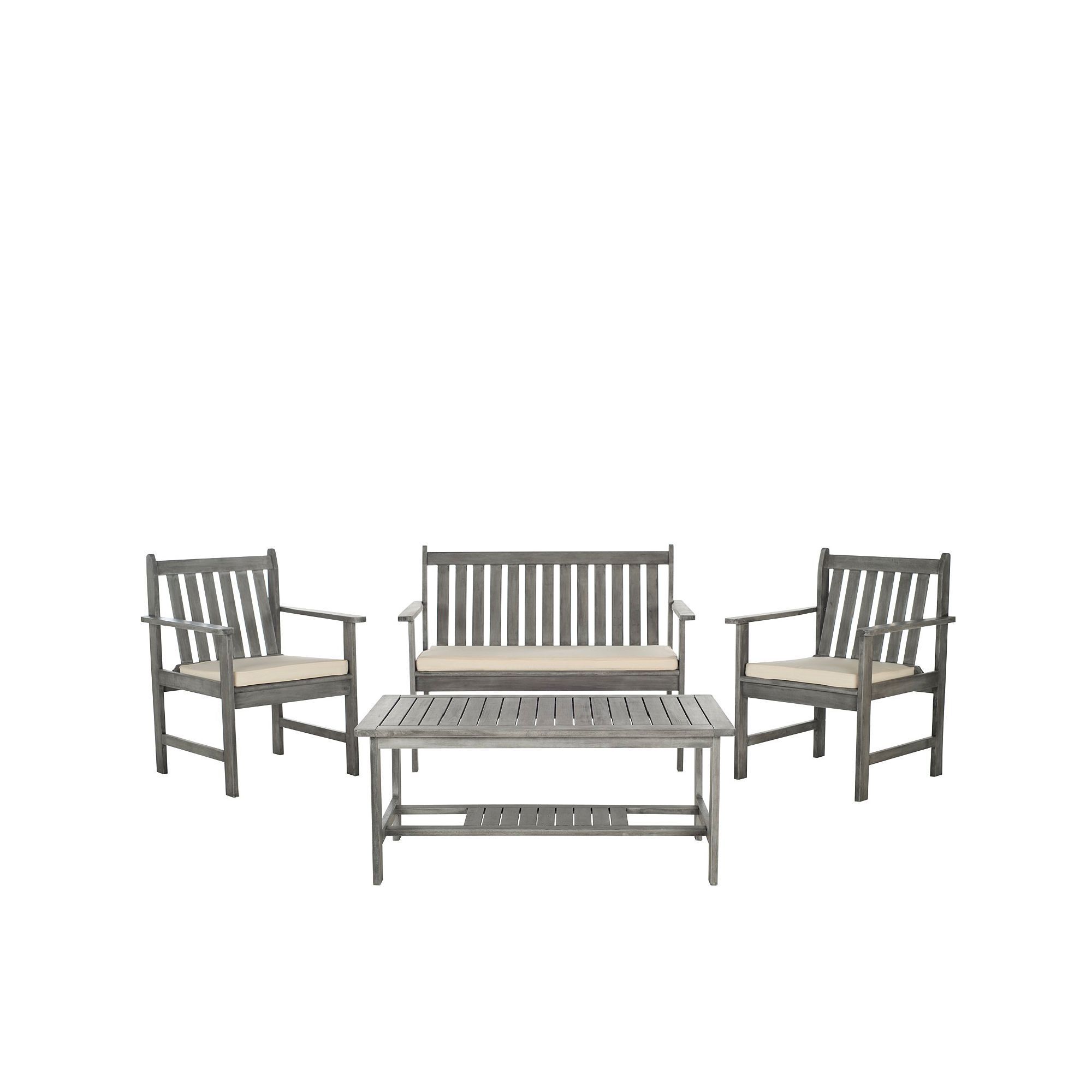 Safavieh Burbank 4-piece Outdoor Set, Gray Beige