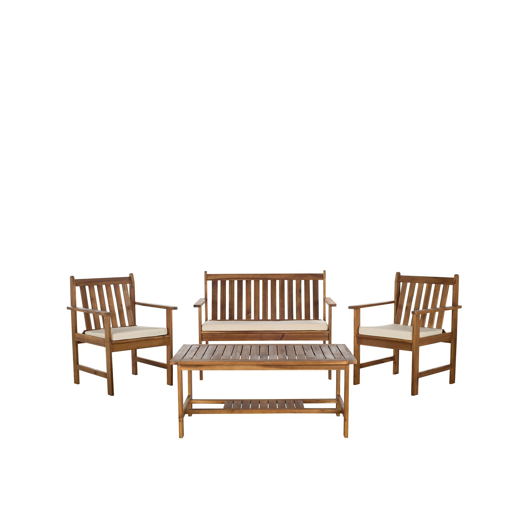 Safavieh Burbank 4-piece Outdoor Set, Teak Beige