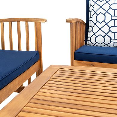 Safavieh Rocklin Indoor / Outdoor Loveseat, Chair & Coffee Table 4-piece Set