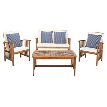 Safavieh Rocklin Outdoor Loveseat, Chair & Coffee Table 4 pc Set