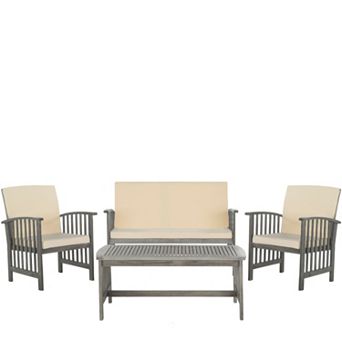 Safavieh Rocklin Outdoor Loveseat, Chair & Coffee Table 4 pc Set