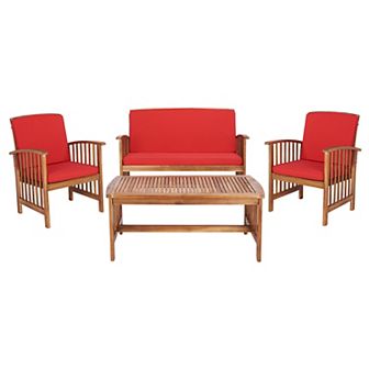 Safavieh Rocklin Outdoor Loveseat, Chair & Coffee Table 4 pc Set