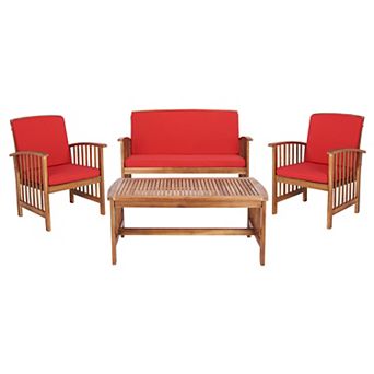 Safavieh Rocklin Outdoor Loveseat, Chair & Coffee Table 4 pc Set