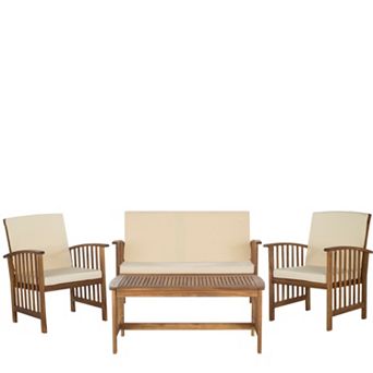 Safavieh Rocklin Outdoor Loveseat, Chair & Coffee Table 4 pc Set